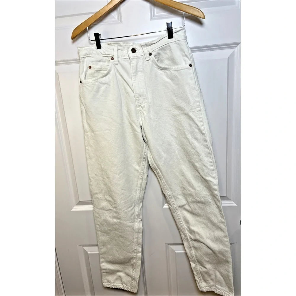 Levi's Orange Tab 550 White Jeans W31 L30 USA Vintage Relaxed Tapered Leg Denim